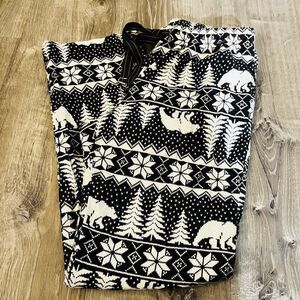 Old Navy Gray‎  Winte Flannel Pajama w side pockets Pant Sz M  Holiday